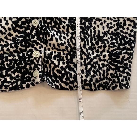 Merona Cotton Blend Black & White Animal Print V-Neck Long Sleeve Cardigan, S - Picture 10 of 10